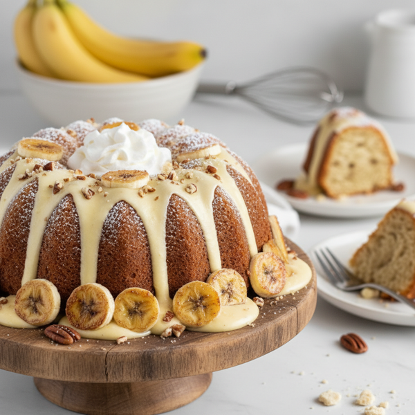 Decadent Banana Cream Bundt Cake recipe