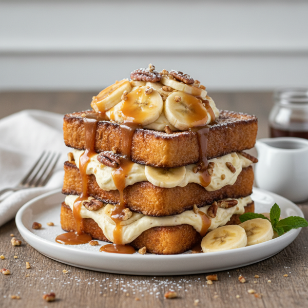 Decadent Banana Cream Cheese French Toast recipe