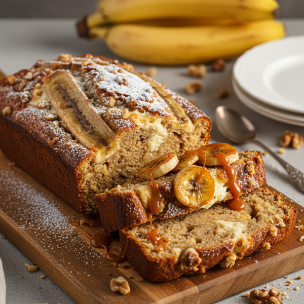 Decadent Banana Cream Cheese Loaf recipe