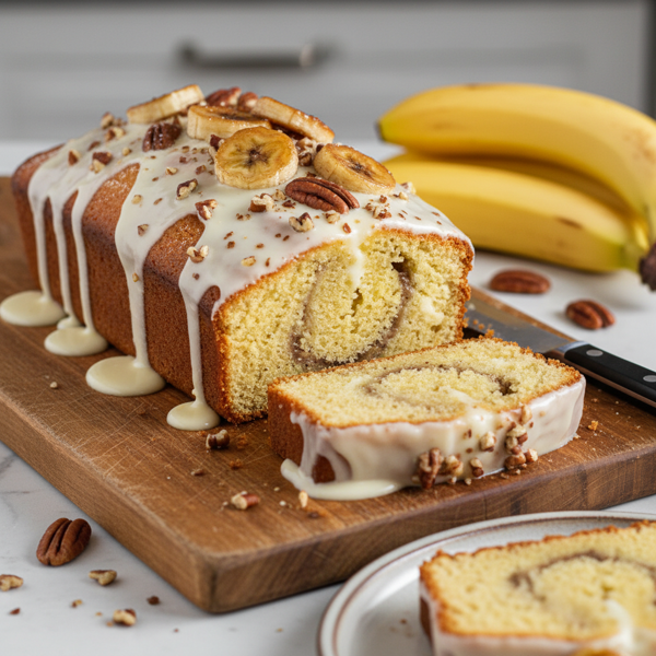 Decadent Banana Cream Cheese Pound Cake recipe