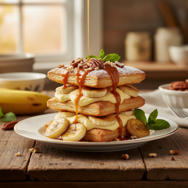 Decadent Banana Custard Pastry Stack recipe
