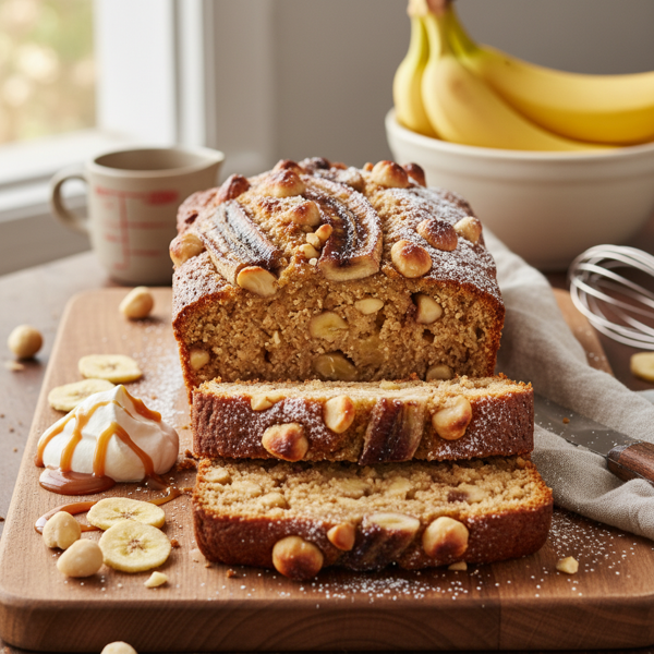 Decadent Banana Macadamia Nut Loaf recipe
