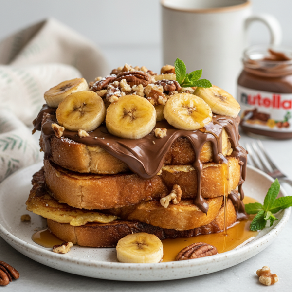 Decadent Banana Nutella French Toast recipe