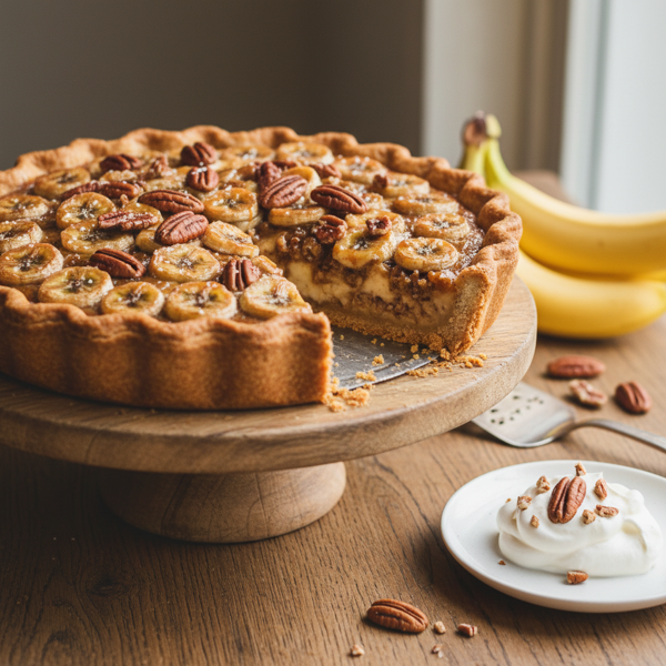 Decadent Banana Pecan Delight Pie recipe