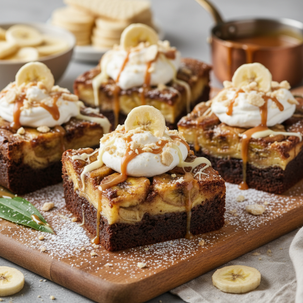 Decadent Banana Pudding Brownies recipe