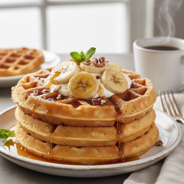 Decadent Banana Sour Cream Waffles recipe