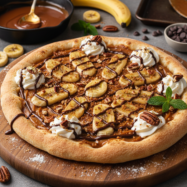 Decadent Banana Toffee Delight Pizza recipe