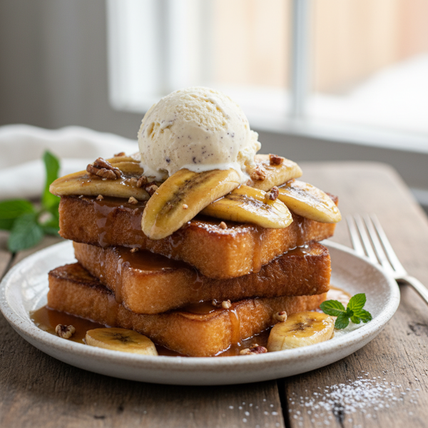 Decadent Bananas Foster French Toast recipe