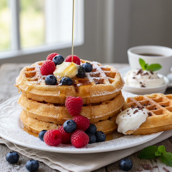 Decadent Belgian Butter Waffles recipe