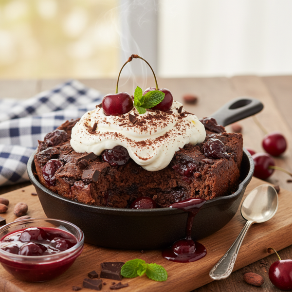 Decadent Black Forest Chocolate Bread Pudding recipe