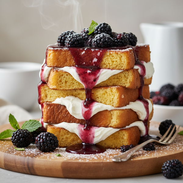 Decadent Blackberry Cream Cheese French Toast recipe