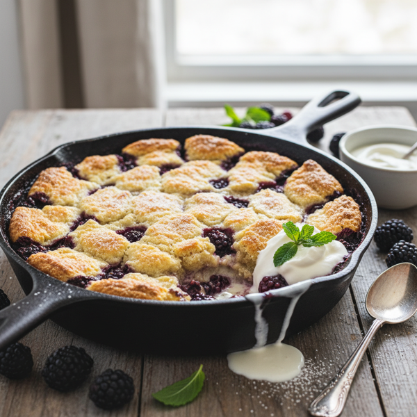 Decadent Blackberry Cream Cobbler recipe