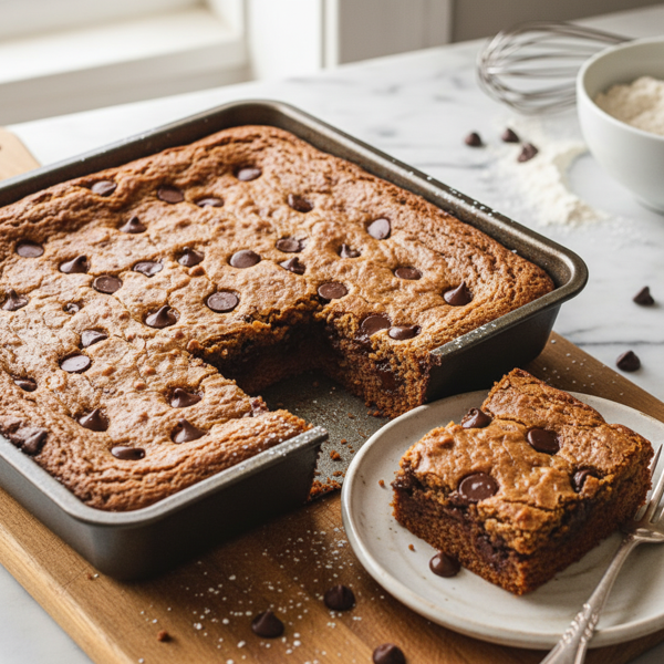 Decadent Blonde Brownies with Chocolate Chips recipe