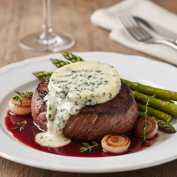 Decadent Blue Cheese Filet Mignon with Rich Port Wine Reduction recipe