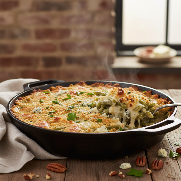 Decadent Blue Cheese Green Bean Gratin recipe