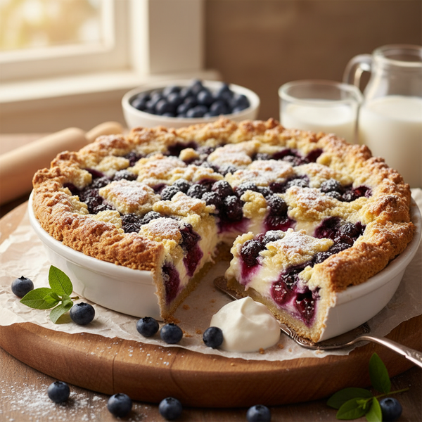 Decadent Blueberries and Cream Pie with Easy No-Roll Crust recipe