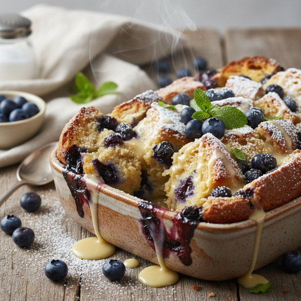 Decadent Blueberry Bliss Bread Pudding recipe