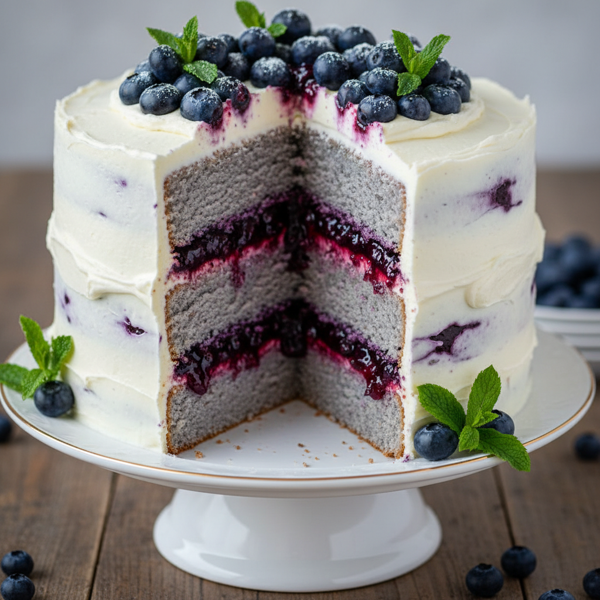 Decadent Blueberry Layer Cake recipe