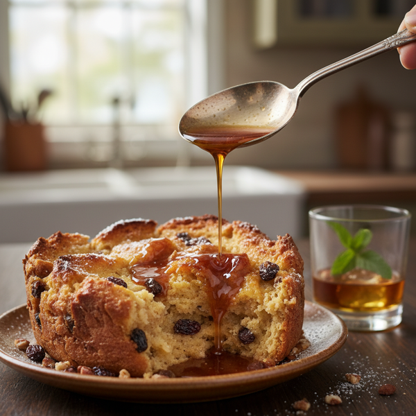 Decadent Bread Pudding with Bourbon Whiskey Sauce recipe