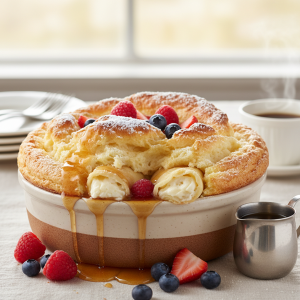 Decadent Breakfast Blintz Soufflé recipe