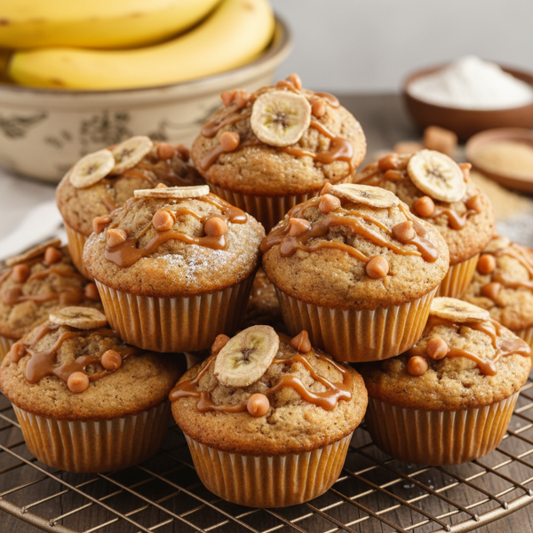 Decadent Butterscotch Banana Muffins recipe