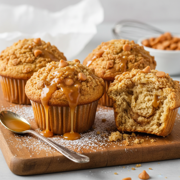 Decadent Butterscotch Crumb Muffins recipe