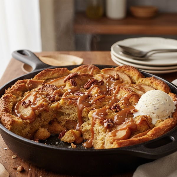 Decadent Butterscotch Pear Bread Pudding recipe