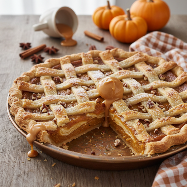 Decadent Butterscotch Pumpkin Lattice Pie recipe