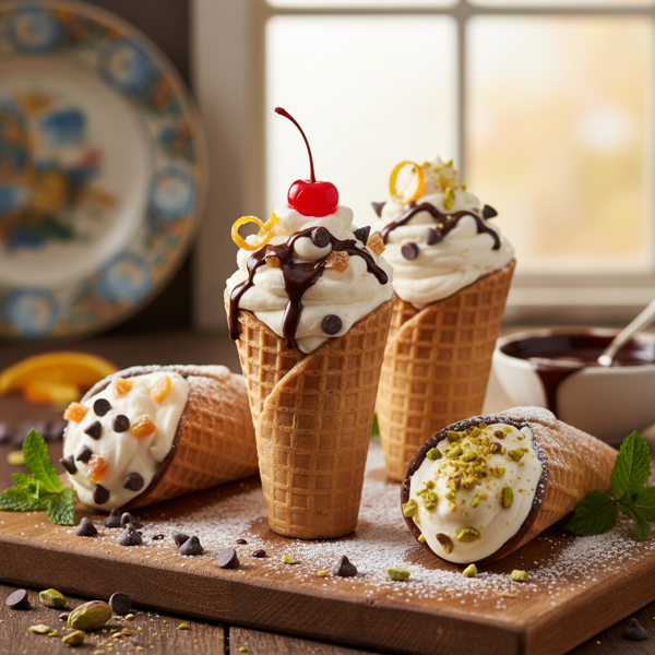 Decadent Cannoli Cones Delight recipe