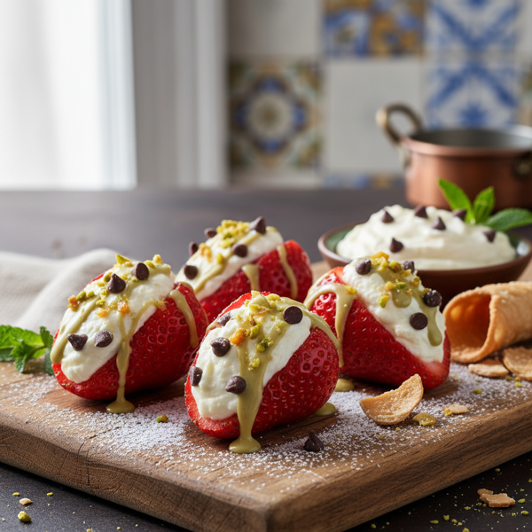 Decadent Cannoli Cream-Stuffed Strawberries recipe