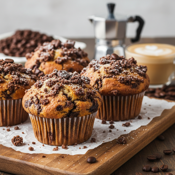 Decadent Cappuccino Muffins with Chocolate Streusel Topping recipe