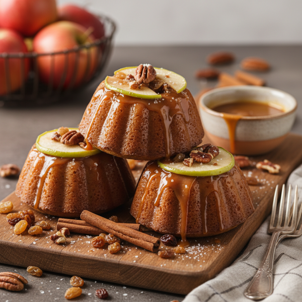 Decadent Caramel-Apple Pecan Mini Cakes recipe