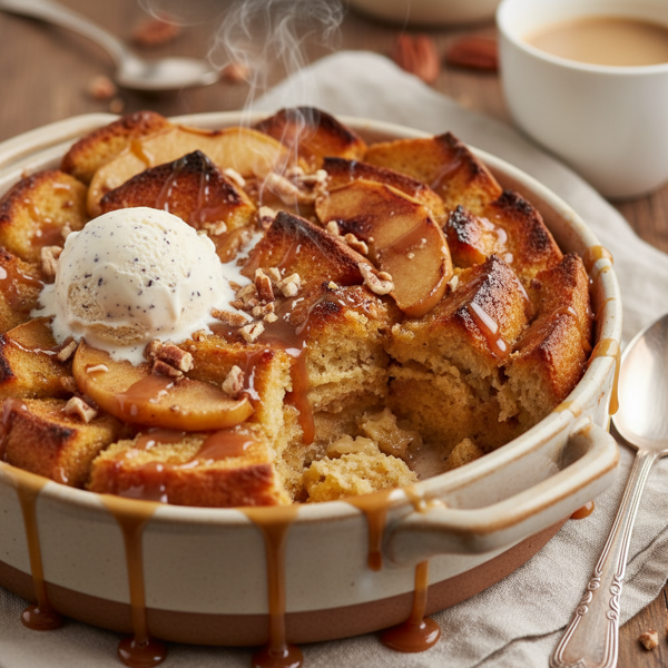 Decadent Caramel Apple Bread Pudding recipe
