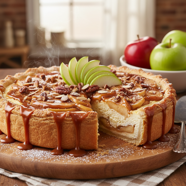 Decadent Caramel Apple Cheesecake Pie recipe