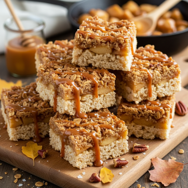 Decadent Caramel Apple Crisp Rice Treats recipe
