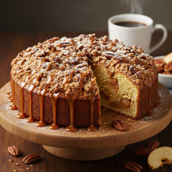 Decadent Caramel Apple Pecan Coffee Cake recipe