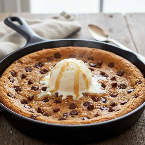 Decadent Caramel Chocolate Chip Skillet Delight recipe