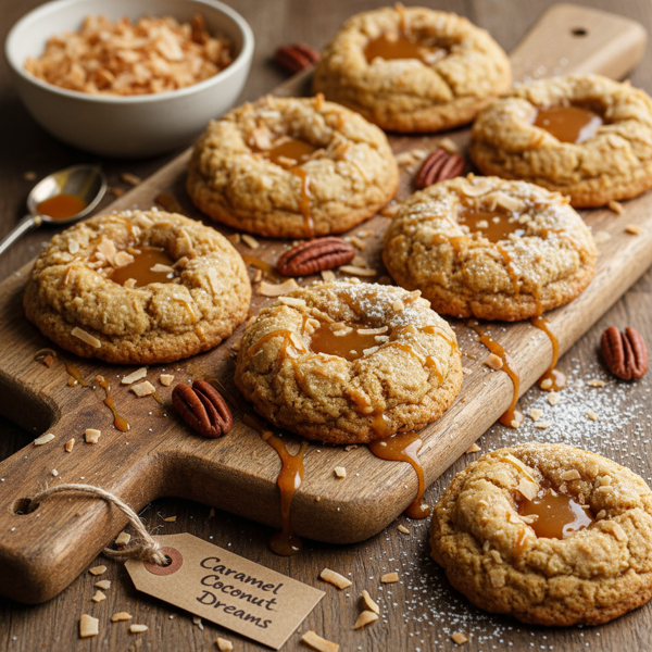 Decadent Caramel Coconut Cookies recipe