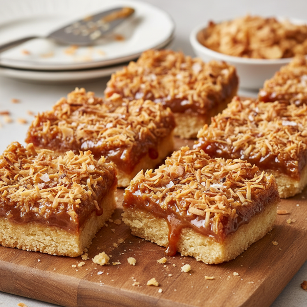 Decadent Caramel Coconut Dream Bars recipe