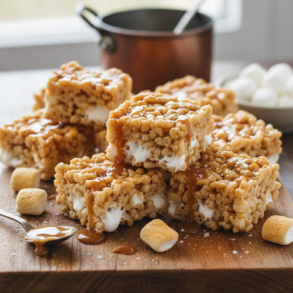 Decadent Caramel Marshmallow Rice Krispies Bites recipe