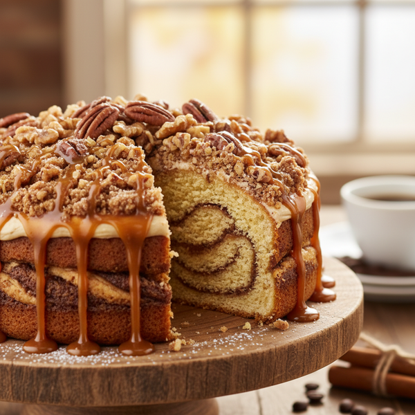 Decadent Caramel Nut Coffee Cake recipe
