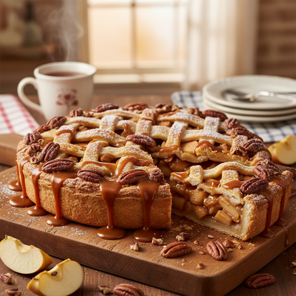 Decadent Caramel Pecan Apple Pie recipe