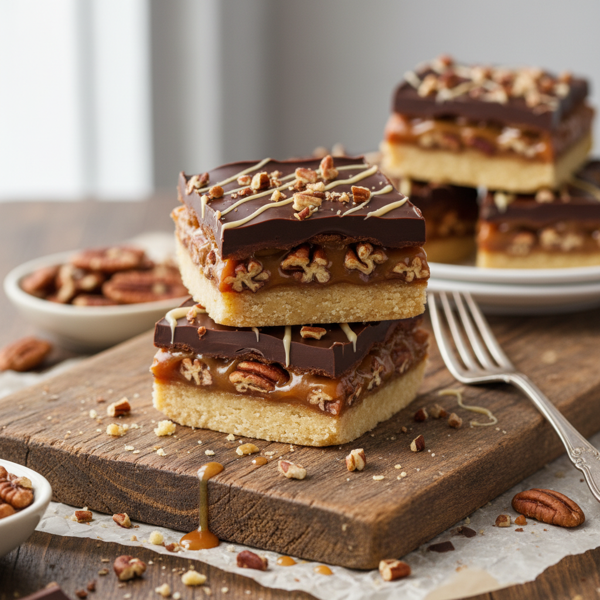 Decadent Caramel Pecan Chocolate Dream Bars recipe