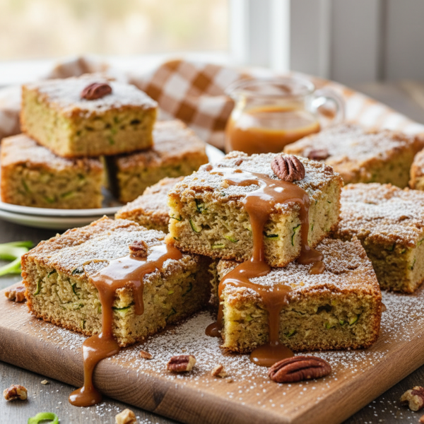 Decadent Caramel Zucchini Bars recipe