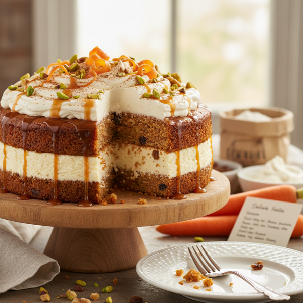 Decadent Carrot Cake Cheesecake Delight recipe