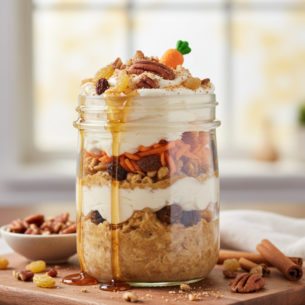 Decadent Carrot Cake Overnight Oats recipe