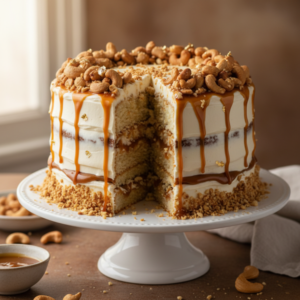 Decadent Cashew Delight Cake recipe