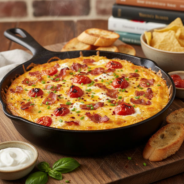 Decadent Cheesy Bacon & Tomato Dip recipe