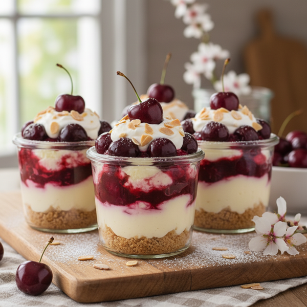 Decadent Cherry-Almond Cheesecake Delight Cups recipe
