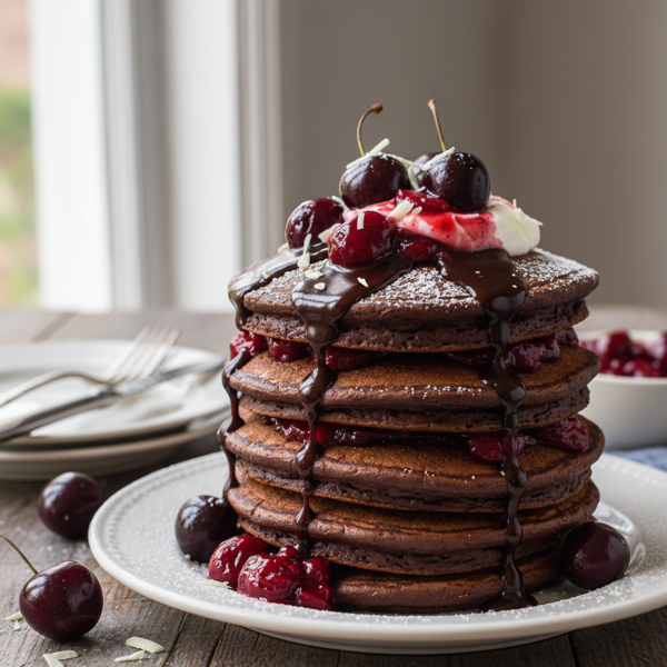 Decadent Cherry-Chocolate Bliss Pancakes recipe